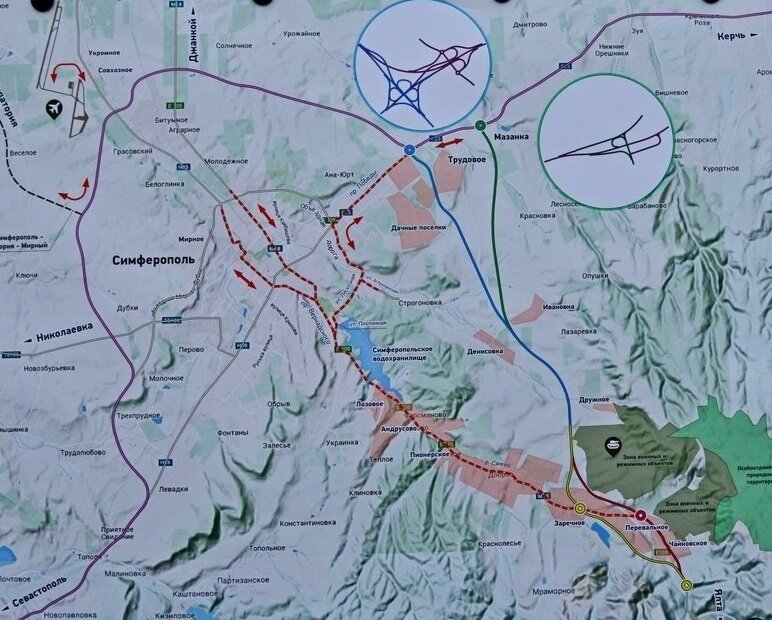 План объездной дороги симферополь ялта