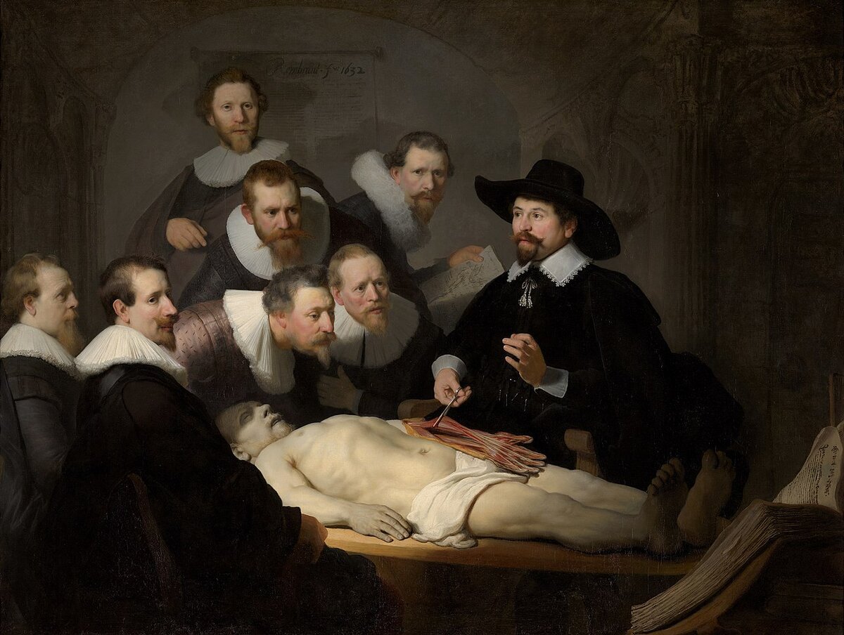 Рембрандт. "Урок анатомии доктора Николаса Тульпа" (1632)
