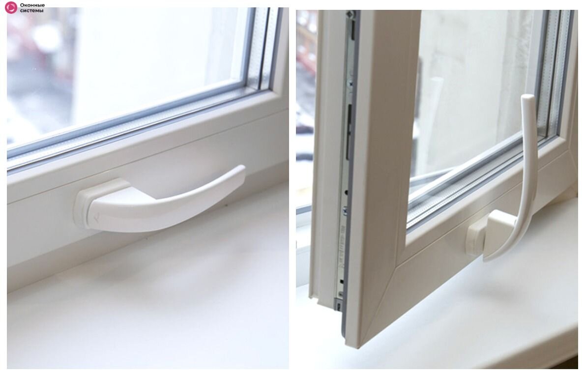 Пластиковое окно с ручкой снизу
