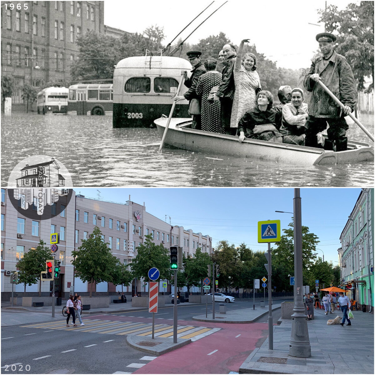 Наводнение на Неглинной улице. Вид от Звонарского пер.