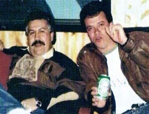 Слева направо - Пабло Эмилио Эскобар, Джон "Попай" Хайро Веласкес