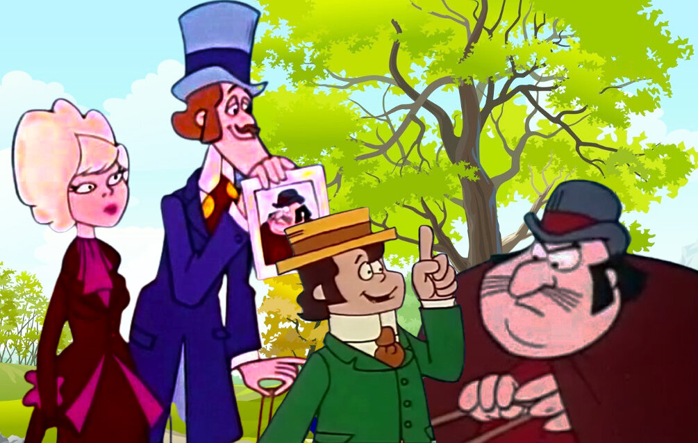 Коллаж автора с использованием кадров мультфильма "Вокруг света за 80 дней"