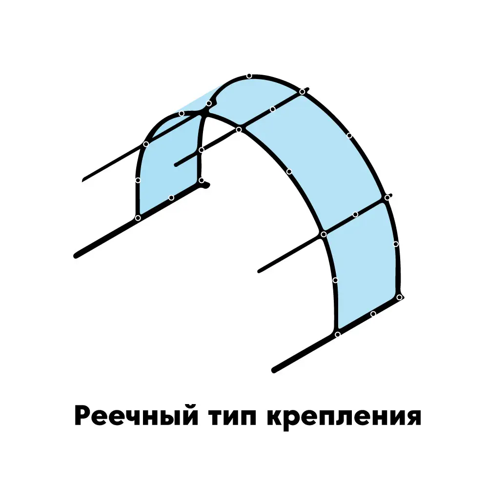 Схема реечного крепления пленки к теплице