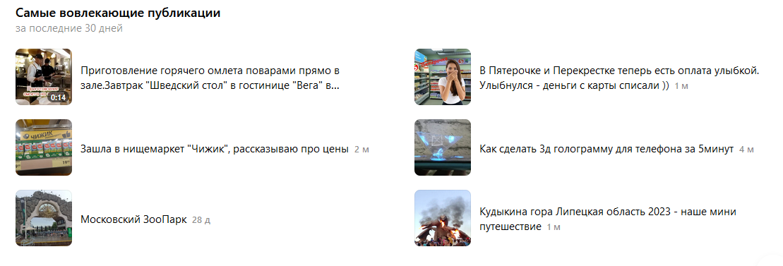 Самые вовлекающие публикации в ДЗЕН