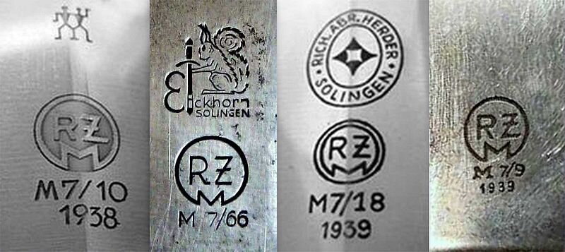 клейма RZM на холодном оружии