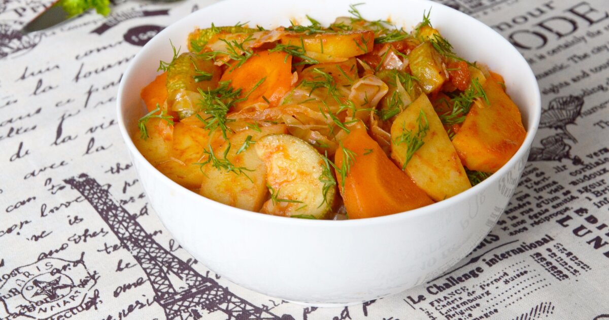 Овощное рагу с кабачками и картошкой: рецепт с видео и фото | Меню недели
