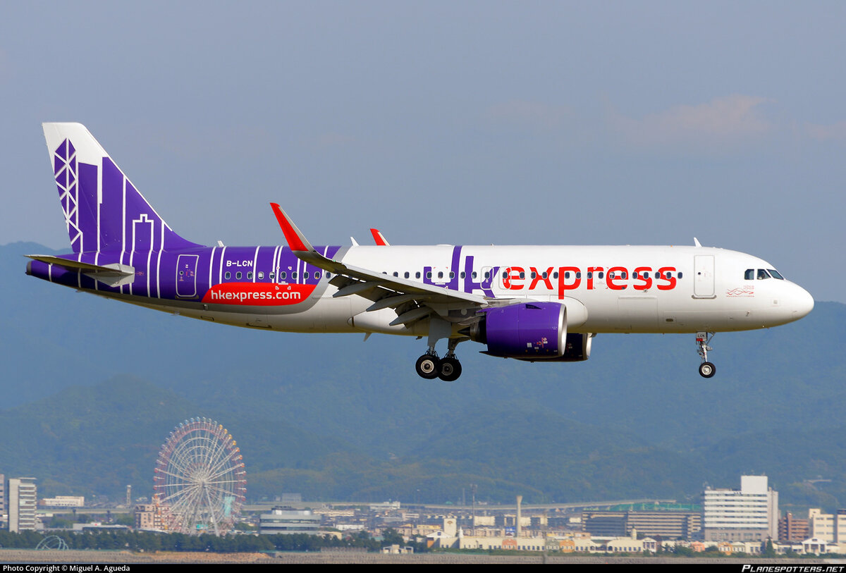 Airbus A320-271N (A320neo) авиакомпании HK Express в аэропорту Осака Кансай (KIX)