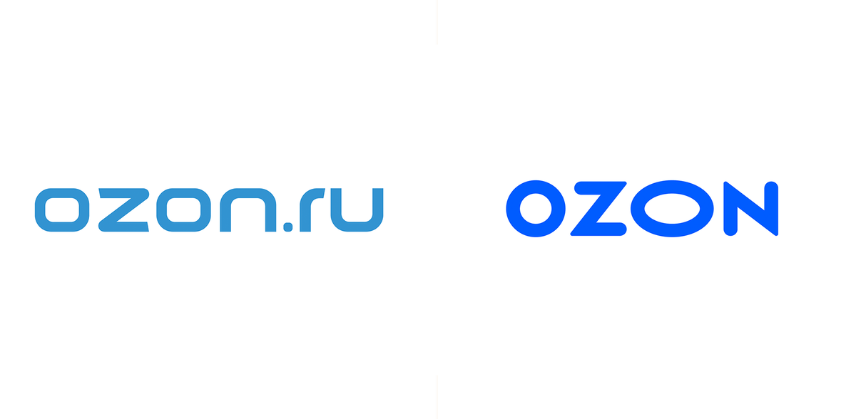 Старый и новый логотип Ozon