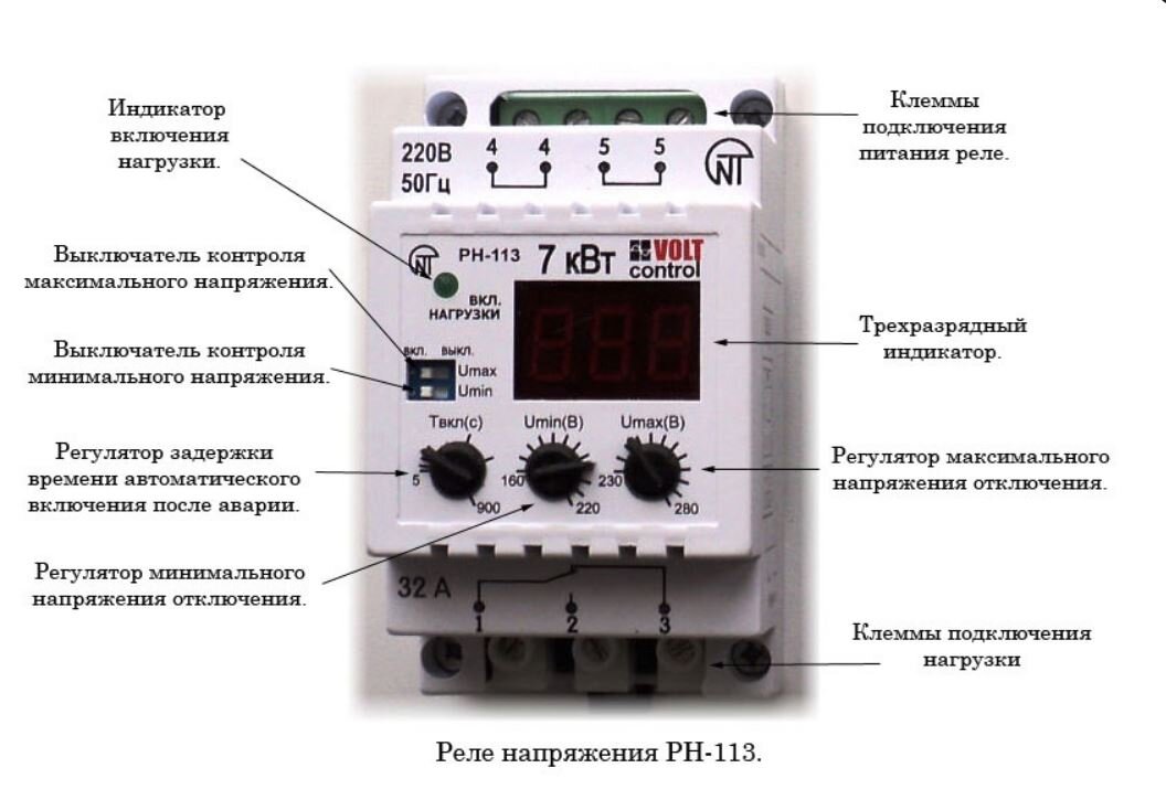 Устройства напряжения. РН-113 реле напряжения схема. Подключить реле напряжения РН-113. Реле напряжения РН 1 контроля фаз. Подключение реле напряжения PH-113.