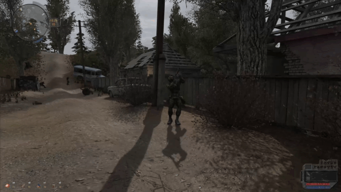 Скриншот-анимация из игры Stalker.