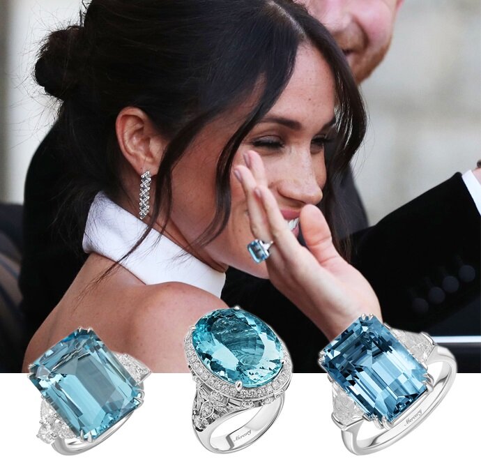 В кольце с аквамарином (подарок принца Гарри на свадьбу) || Все кольца Mercury Color