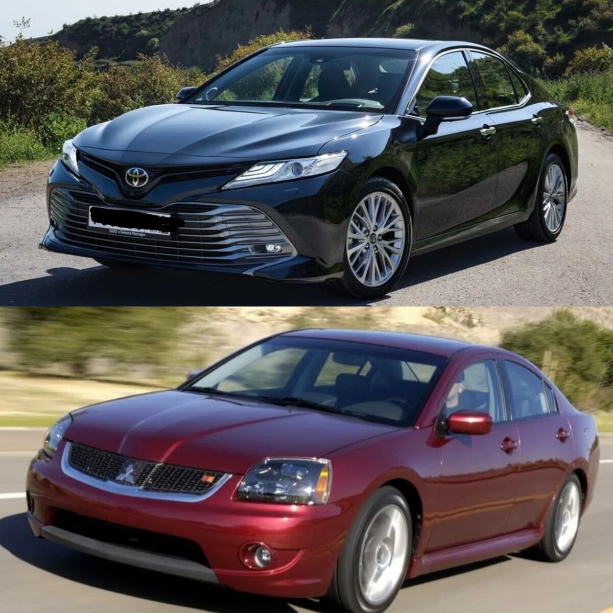 Toyota Camry XV70 and Mitsubishi Galant.
