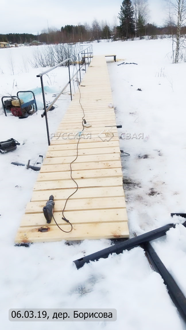 Фотографии с монтажа пирса в 2019 году из деревни Борисова