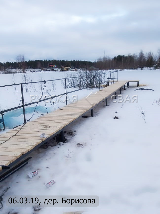 Фотографии с монтажа пирса в 2019 году из деревни Борисова