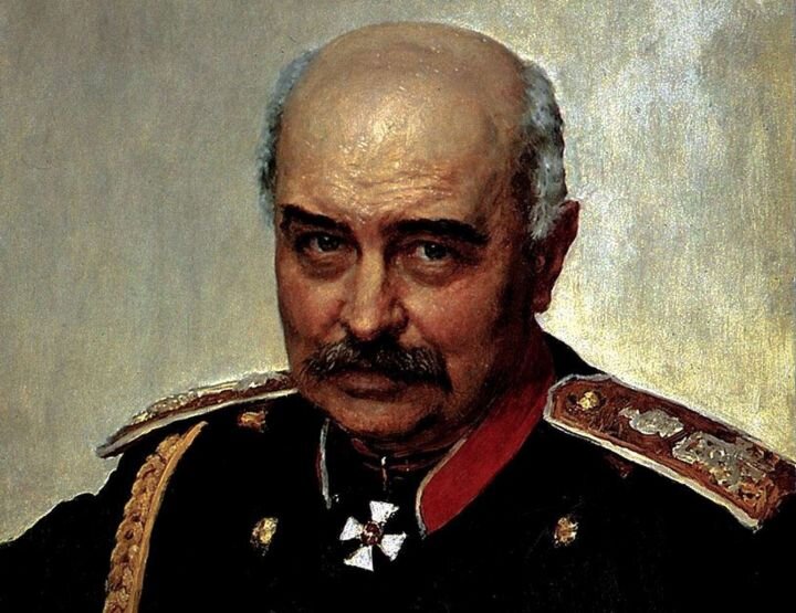 Генерал Драгомиров. Портрет работы Репина.