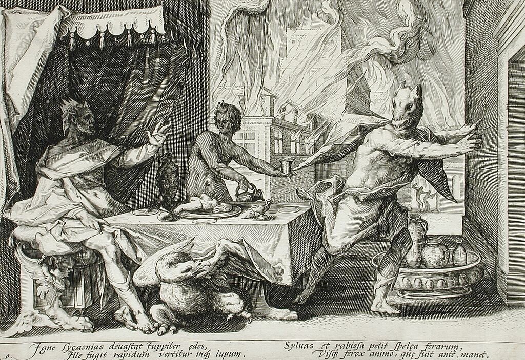 Голландия,  1589 г Книга: "Метаморфозы Дэвида", книга 1, лист 9 Гравюр; гравюры из дискреционного фонда Совета по кураторству графических искусств (M.71.76.9) Гравюры и рисунки