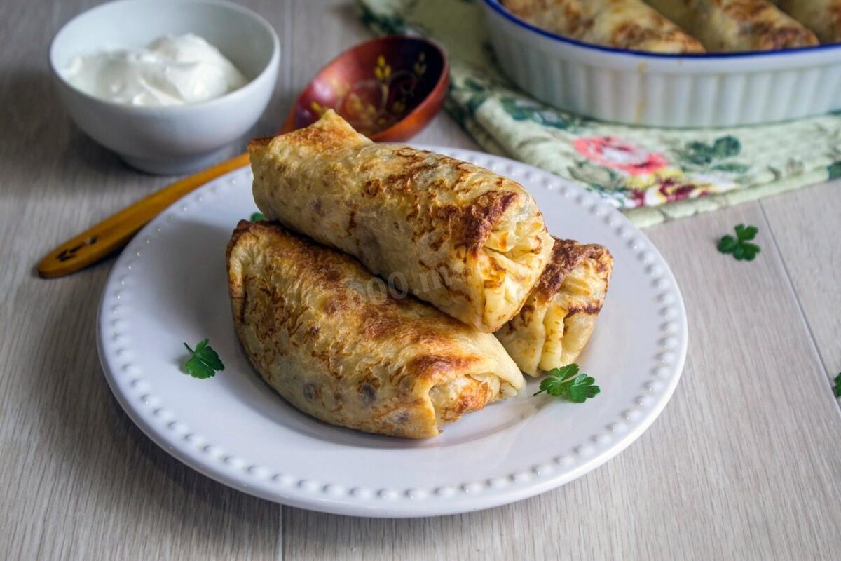 Блинчики с картофелем и грибами