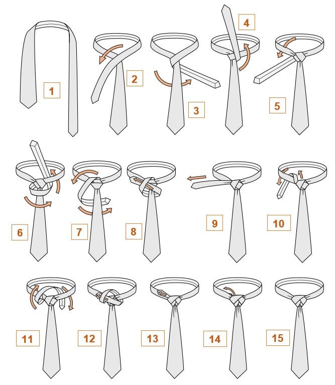 Способы завязывать галстуки