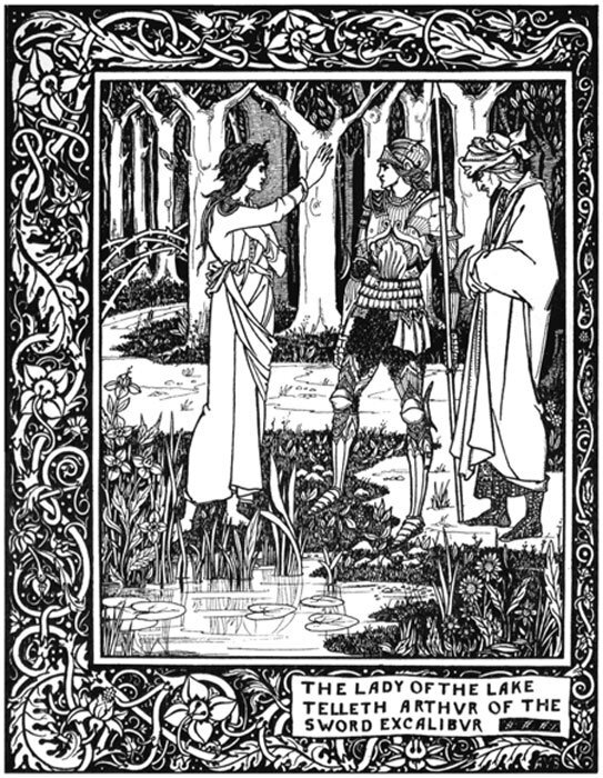 Иллюстрация из Le Morte d'Arthur. Обри Бердсли.