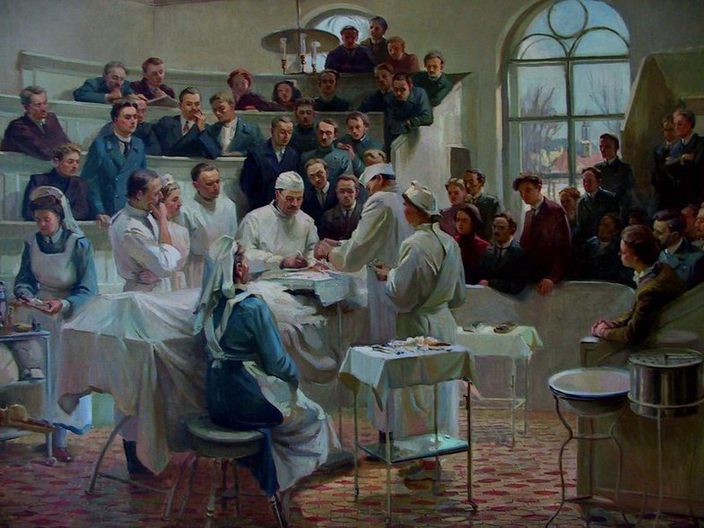 А.И. Куинджи "Показательная операция в клинике Пирогова"