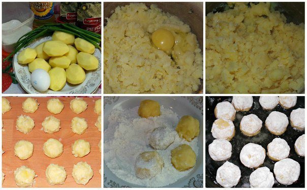 Картофельные шарики, жаренные в масле - процесс приготовления блюда.