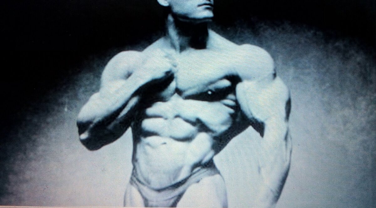 Узкая талия бодибилдера