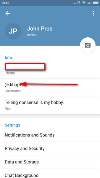 Как скрыть юзернейм в телеграмме