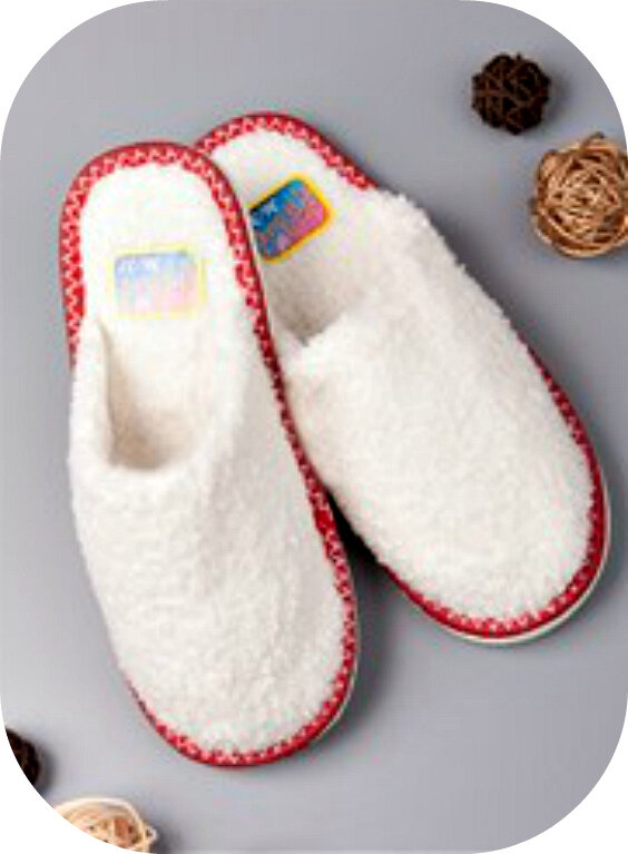 Тапочки комнатные женские, молочный - за 185 рублей