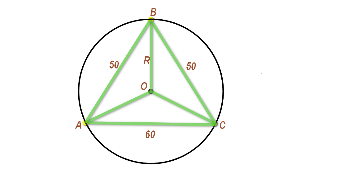 Треугольник вписанный в окружность 6 3