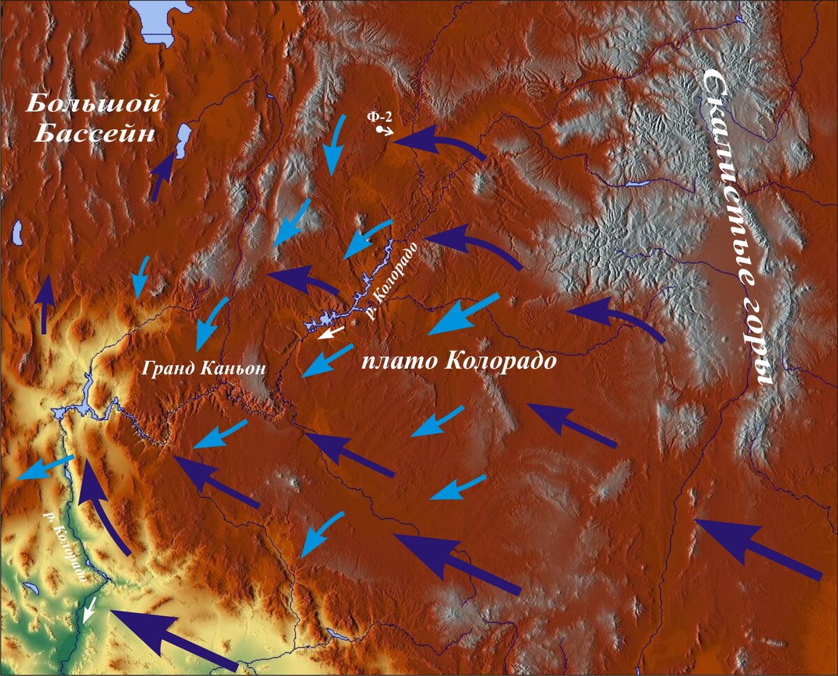 Плато колорадо на карте