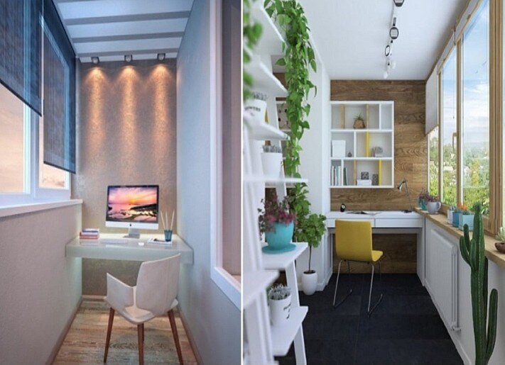 Для балконов с маленькой площадью подойдут небольшие осветительные приборы, которые не будут визуально загромождать пространствоДля настенного освещения выбирают бра на балкон, которые можно прикрепить в разных частях и управлять ими с помощью выключателя.