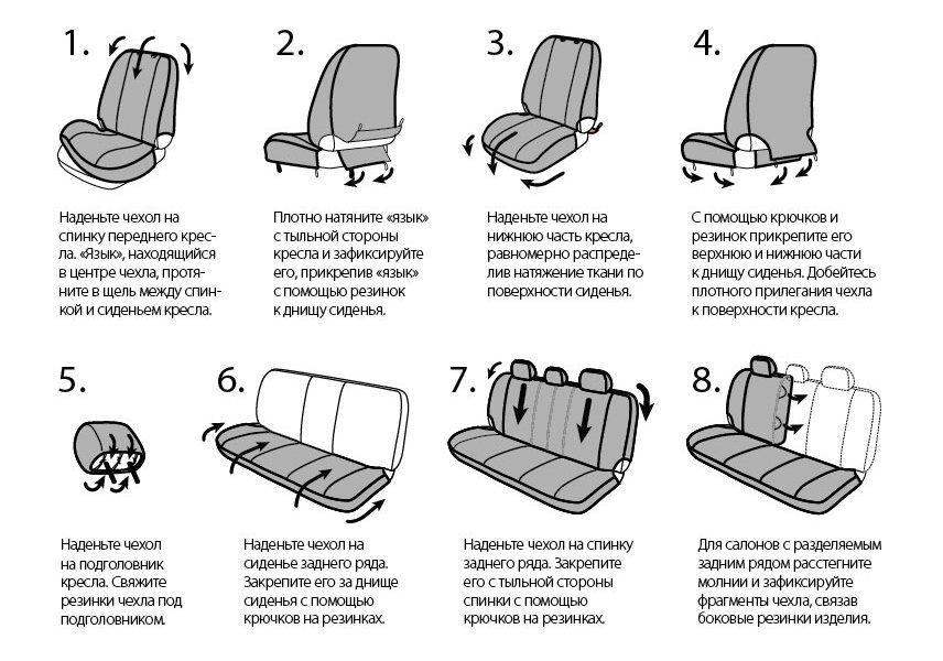 Устанавливаем чехлы на сидения Лада Веста