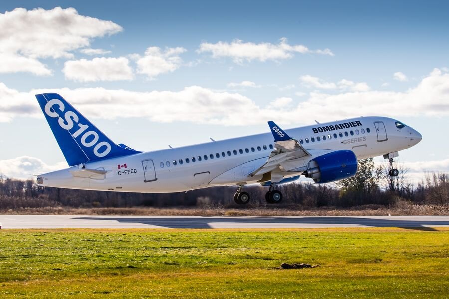 Bombardier CS100, короткая версия семейства: до 133 кресел в максимально плотной расстановке или 108 в стандартных параметрах