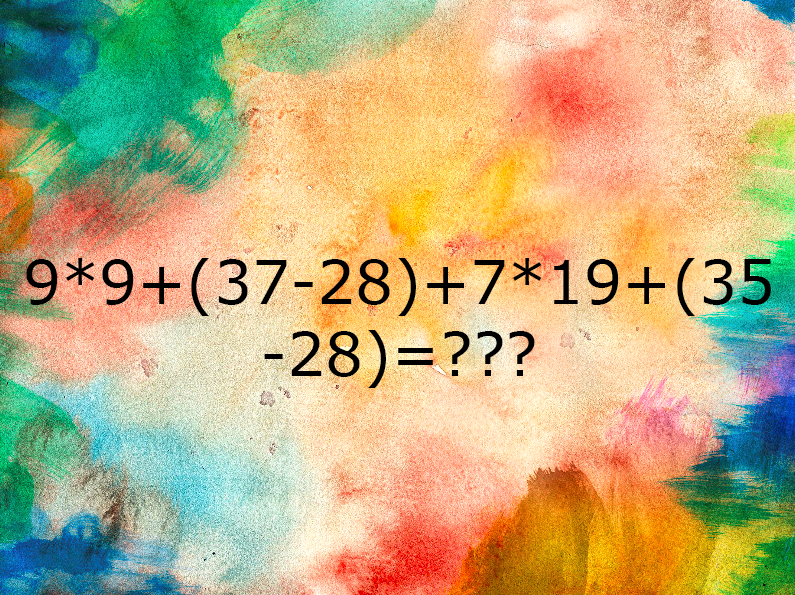 9*9+(37-28)+7*19+(35-28)=???