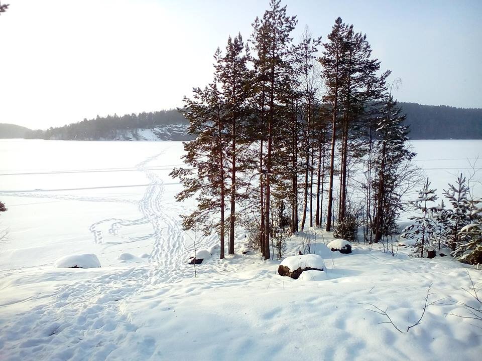 Замерзшая зимняя Ладога прекрасна.