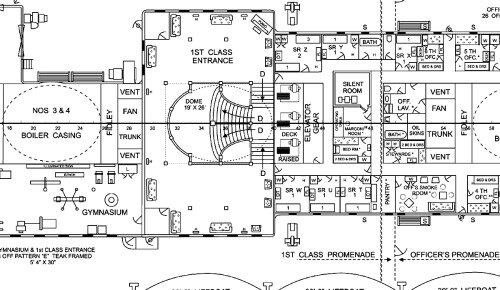 Парадная лестница на чертеже корабля. 