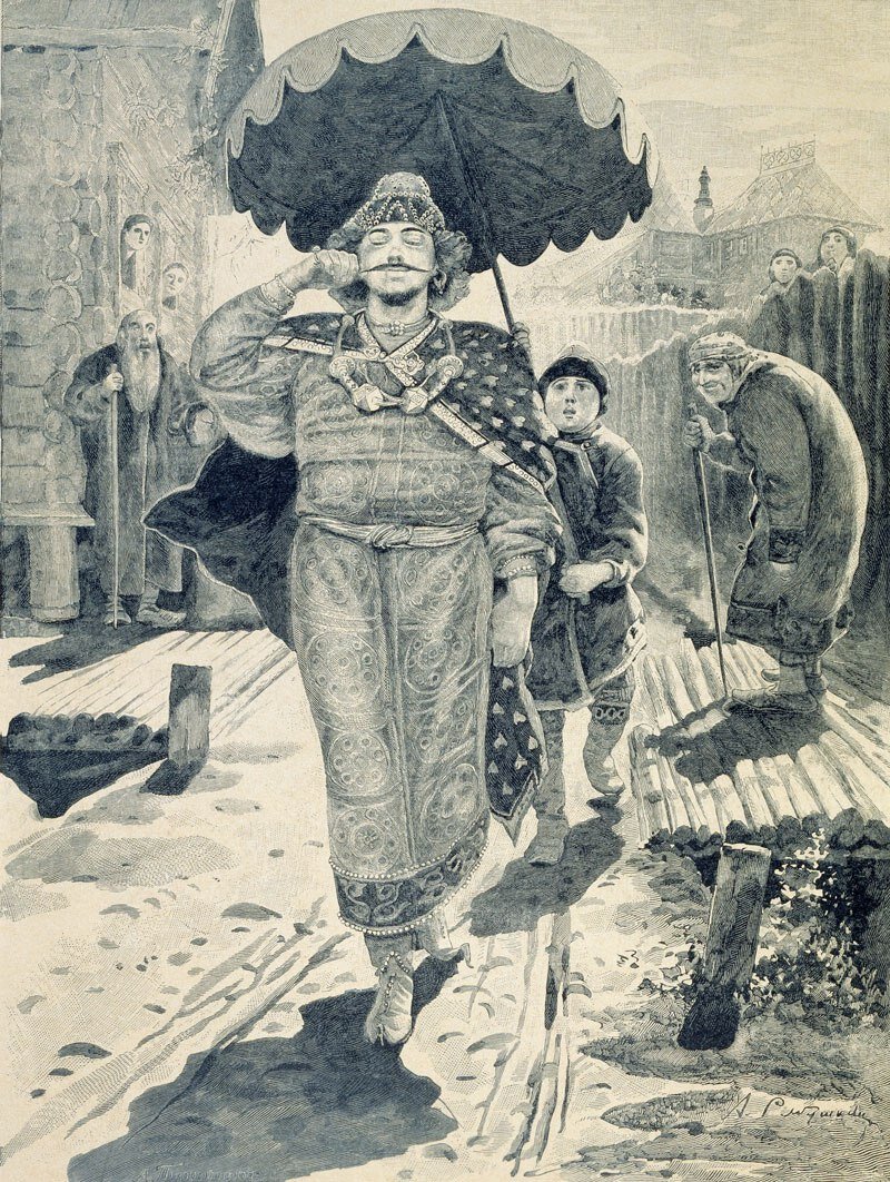 Андрей Рябушкин. Чурило Плёнкович. Иллюстрация к книге «Русские былинные богатыри», 1895 год. 