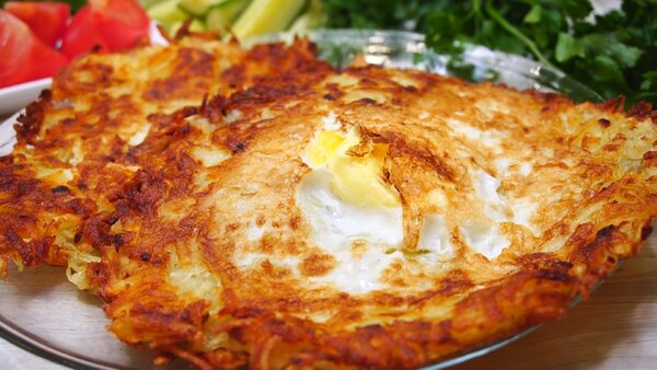 Завтрак моментальный из картофеля и яица