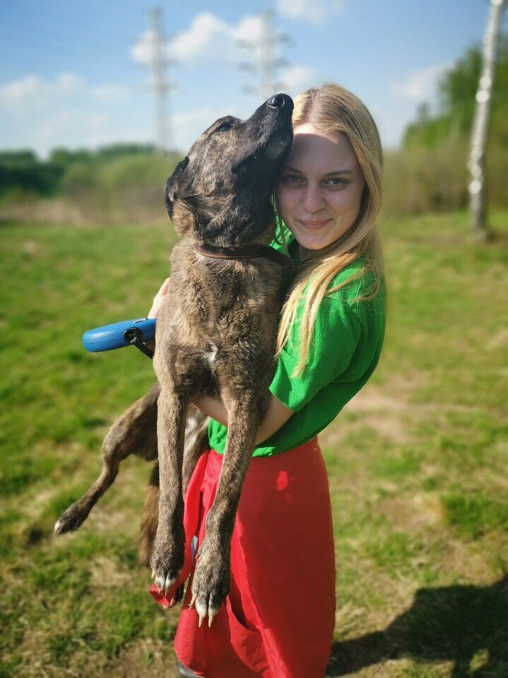 Даша и подопечная собака из приюта