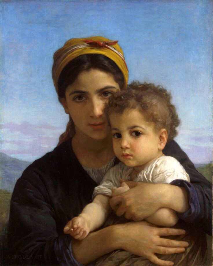 William-Adolphe Bouguereau (French, 1825-1905), Young Woman with Baby, 1877 