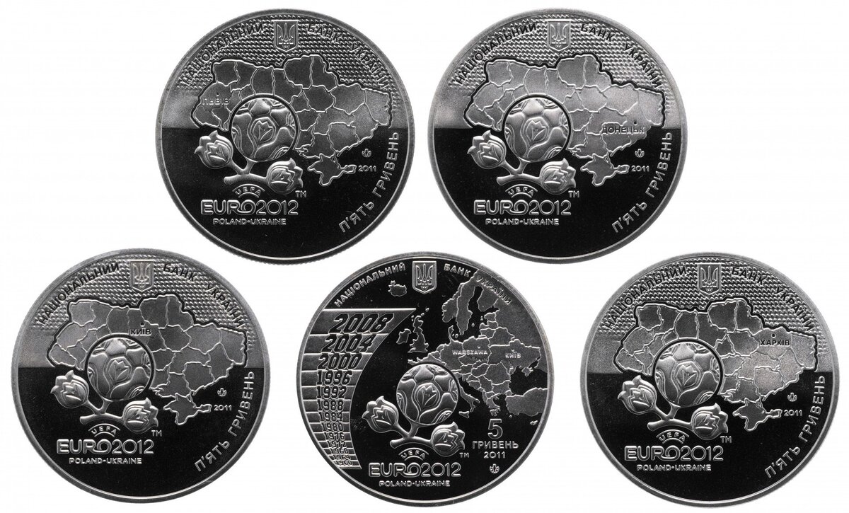 Купить монеты украины. Евро 2012 монета набор 5 Моне. Монета UEFA Euro. 5 Гривен евро 2012. Набор 2011 Чемпионат Европы по футболу 2012 Украина.