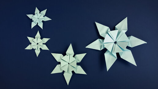 Оригинальная снежинка оригами из модулей