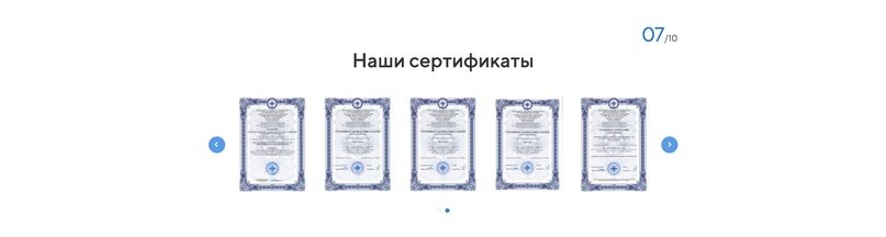 The “Our certificates” block