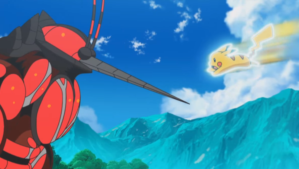 Пикачу атакует Баззвола.