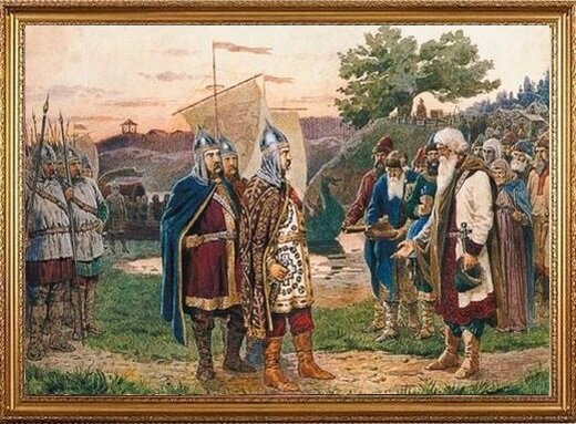 Призвание варягов. С картины А. Кившенко, 1880 год