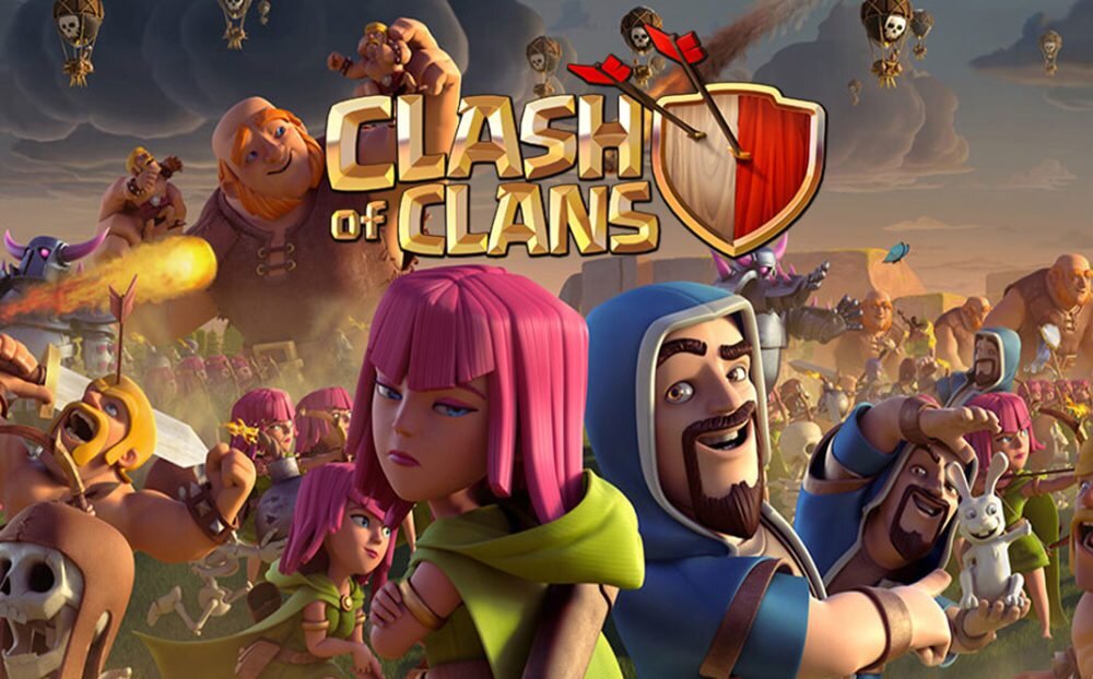№1 Clash of Clans                                                                                                                                                                           Целью увлекательной военной онлайн-стратегии Clash of Clans является нападение на земли врагов с целью грабежа, развитие своей деревни и защита ее от налетчиков. 
Геймплей поначалу представляет собой зеленую поляну в лесу, где будут появляться различные постройки игрока. В этой игре предоставляется широкая свобода выбора расстановки базы и тактики пользователя, что и отличает эту мобильную игру от других ей подобных.

При атаке на другие поселения важную роль играют воины, подразделяющиеся на несколько категорий. В Clash of Clans можно создавать кланы, включающие игроков с аналогичными целями, и более эффективно воевать и захватывать новые земли