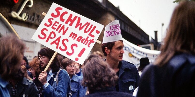 Гей-демонстрация в Берлине в 70-х годах // Фото: Berliner Zeitung