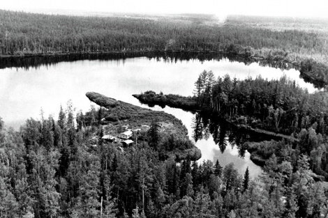 Предполагаемое место в тайге в районе реки Подкаменная Тунгуска, куда в 1908 году упало огненное тело, названное Тунгусским метеоритом