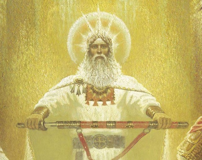 Фрагмент картины Бориса Ольшанского "Рождение воина"