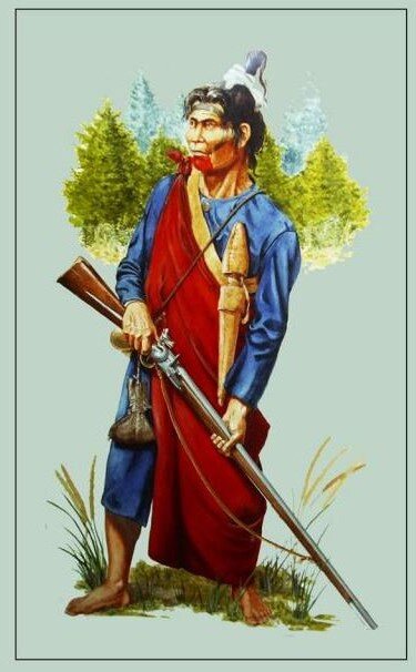 Тлинкитский воин с кинжалом на перевязи (рисунок начала ХХ века).